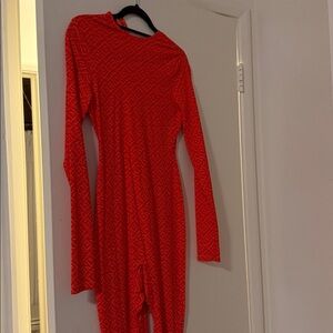 FENDI/Skims collab piece. Sleeveless mid thigh bodysuit.